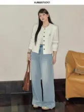 刺繍入りルーズフィットジャケット【大きいサイズ・学院風・高級感】