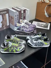 メッシュ素材のレディース厚底スニーカー【ラウンドトゥ・カラーブロック・通気性・クッション性】