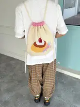ニット製巾着バッグ【布丁デザイン】