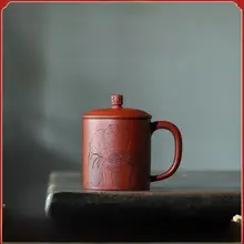 宜興紫砂茶杯【純手作り・朱泥・高級デザイン】