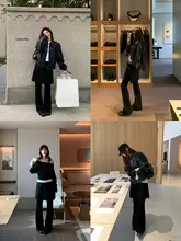 春季新作 レディース フェイクツーピース デザインパンツ【スリムフィット・微フレア・カジュアル】（セットアップ対応）