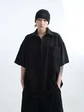 男女兼用 オーバーサイズ 無地短袖ポロシャツ【肌理のある柔らかな質感】