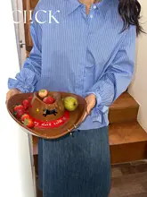 おしゃれな陶器トレイ【デニム帽子デザイン・果物やお菓子用・インテリア装飾に最適】