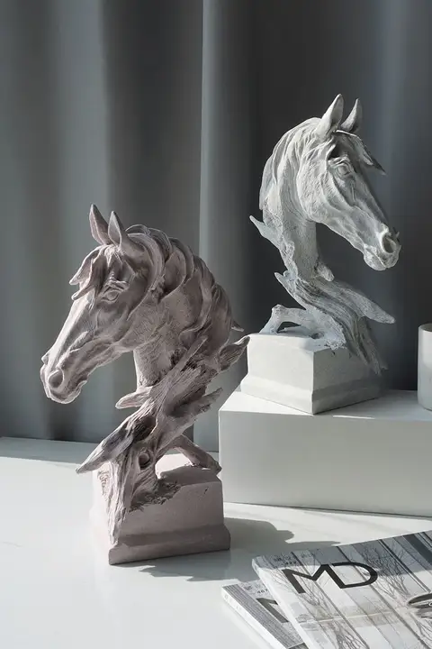 現代抽象アート置物【玄関・馬の頭装飾・テレビ台・書架用】