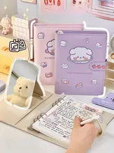 PUレザー製 手帳型ノート【かわいいデザイン・学生向け・日記帳】