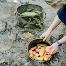 便利な折りたたみバケツ【アウトドア・洗面器・洗脚・釣り用】（セットアップ対応）