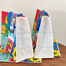 可愛い落書きデザインの大容量エコバッグ【ノンウーブン素材・ショッピング用】