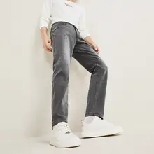 デザインデニムパンツ【メンズ・秋用・カジュアル・ストレートフィット・中腰】