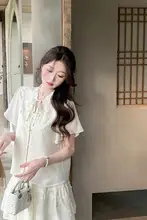 新中式茶服開衫半裙【国風禅意・女性用・二部構成】（セットアップ対応）