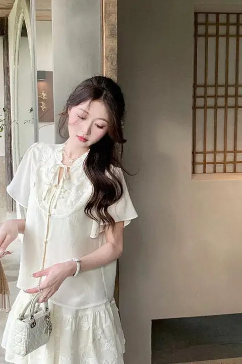 新中式茶服開衫半裙【国風禅意・女性用・二部構成】（セットアップ対応）