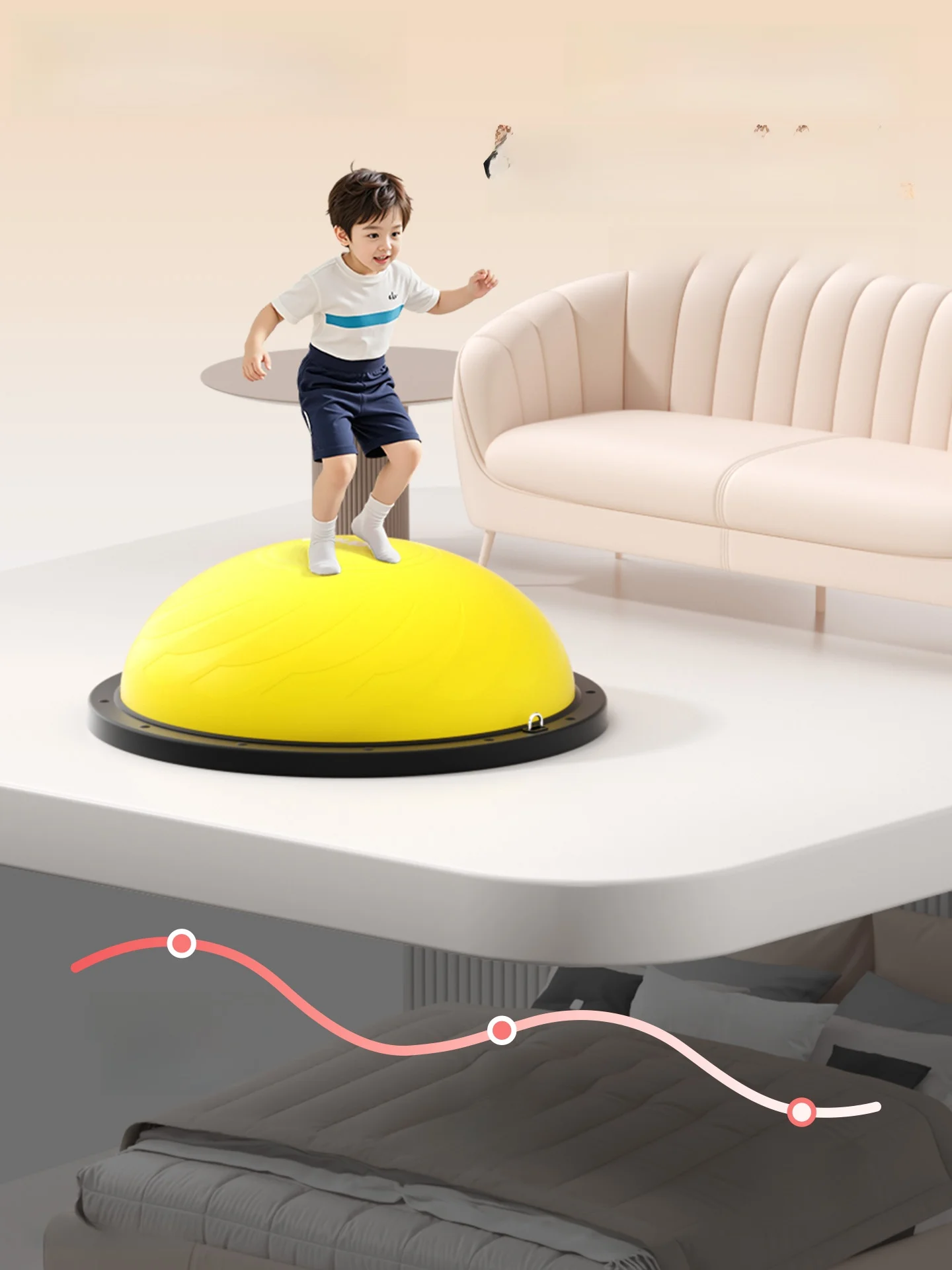 子供用バランスボール：半円形・足で踏んで使う・感覚統合トレーニングに最適な選択