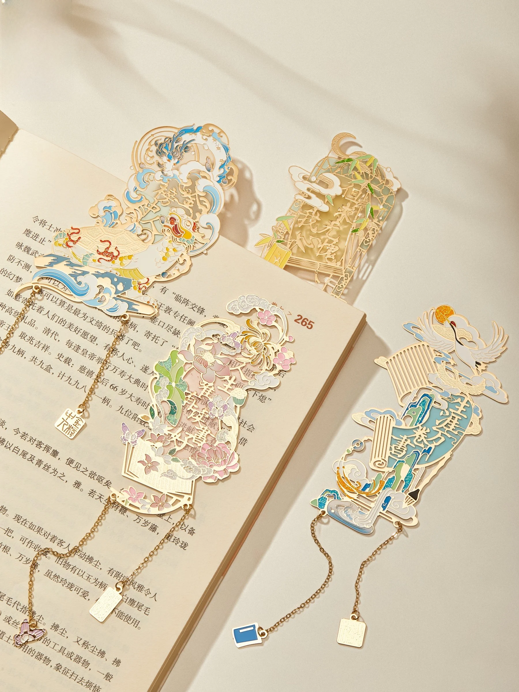 古典中国風 金属しおり 金榜題名書签：しおり ブックマーク と 文房具 アイデア の融合実例