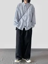 春秋用 ヴィンテージ風 ストライプ長袖シャツ【男女兼用・フィット・カジュアル】（セットアップ対応）