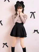 マカロン風 半身スカート【甘いデザイン・スカートパンツスタイル】