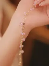 天然紫水晶足首アクセサリー【軽やかで上品・ホワイト水晶使用】