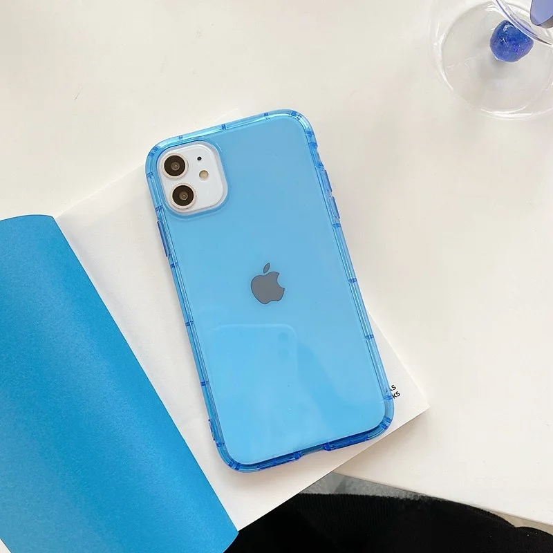 シリコンスマホケースの衝撃吸収性能とカジュアルデザインを実証するシンプルな蛍光カラーケース
