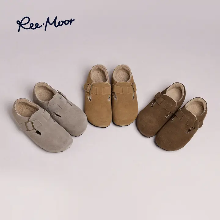 ボストンサンダル レディース ボア 面ファスナー フラット あったか 冬 「REEMOOR」