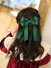 子供用 赤いリボンヘアクリップ【新年・女の子用・飾り帯付き】