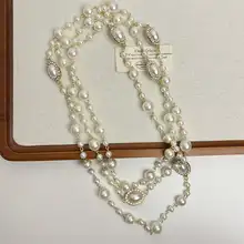 パールネックレス【レディース・ロング・重ね付け可能・ヴィンテージスタイル】
