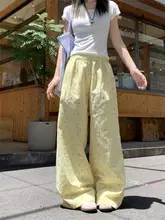 格子模様のカラフルドットパンツ【高ウエスト・ゆったりワイドレッグ・夏用】（セットアップ対応）