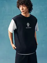 アメリカンスタイルのノースリーブTシャツ【ユニセックス・ゆったりフィット・夏用】（セットアップ対応）