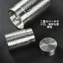 ミニサイズ ピュアスズ製 茶葉缶【旅行用・携帯便利・密封デザイン・ギフトボックス付き】
