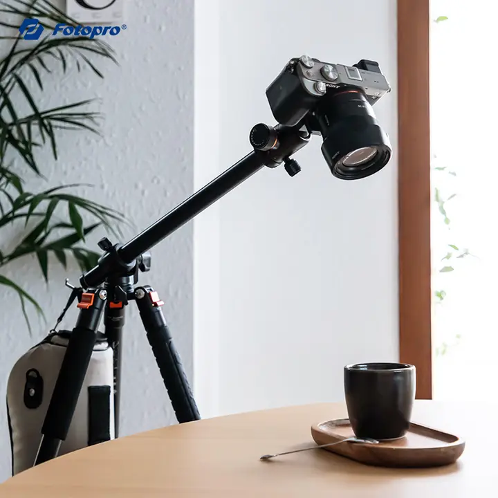 Fotopro アルミ合金製カメラ用俯撮スタンド【横軸三脚・一体型・ローテーションアーム】