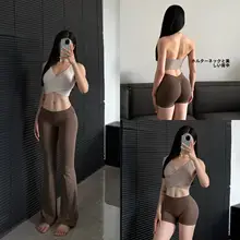 セクシーなヨガブラレット【細ストラップ・ハイネック・スポーツ用・パッド付き】