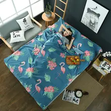 アウトドア用 スリーピングバッグ【夏用・薄手・コットン製・大人用・汚れ防止】