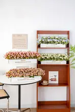 半米 実木製フェンスのドライフラワー風飾り花【部屋の装飾用・ナチュラルスタイル】