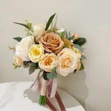 結婚式用ブーケ【造花・手作りのバラ・新婚祝い】