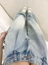 薄手コットンデニムストレートパンツ【高腰・ワイドレッグ・ルーズフィット】