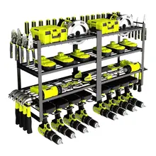 壁掛け工具ラック【電動工具収納用・ドリルホルダー対応】
