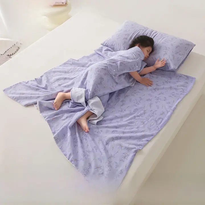 全棉製ガーゼ子供用スリープバッグ【腹部保護・防踢用・オールシーズン】（セットアップ対応）