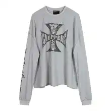 大きいサイズのワッフル長袖Tシャツ【アメリカンVIBE・カジュアル・ゆったりフィット】（セットアップ対応）