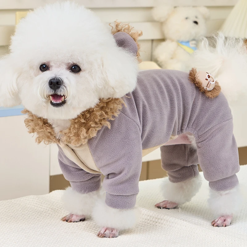 犬用秋冬服：蓬牧のかわいいデザイン四脚衣で冬の寒さをしっかり防ぐ