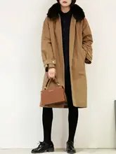 冬用 コート【ゆったりデザイン・中綿・カシミア襟・黒】