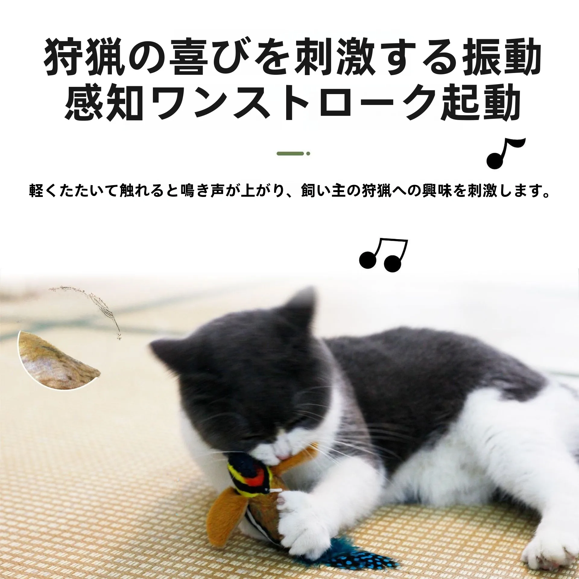 猫のおもちゃ セラピーキャットボード：羽毛付きで猫の興奮を引き出す多様なシーン対応