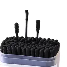 使い捨て両頭コットン棒【耳かき・黒色・クリーニング用】