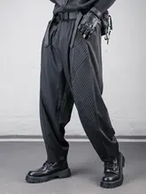 デザインプリーツのワイドテーパードパンツ【ストリートスタイル・ハーレム・九分丈】（ セットアップ対応）