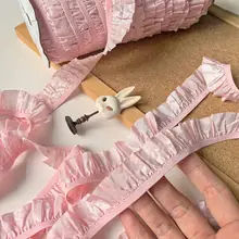 葉っぱモチーフの伸縮性フリルレーステープ【DIY・衣類用・ホームファッション用】