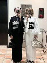 レース和服【伝統的な改良浴衣・大正ロマン・刺繍入り・写真撮影用】