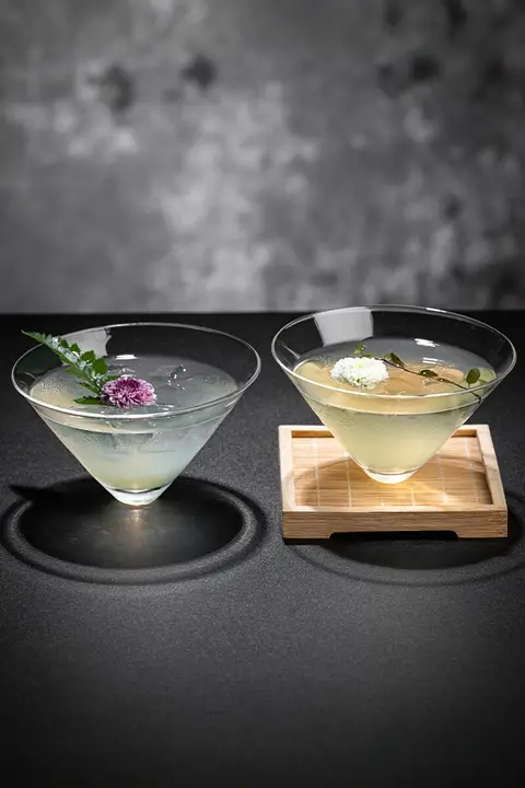 中式 茶酒杯【功夫茶・カクテル用・マルティーニグラス・透過ガラス】