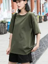 白色 レディース 半袖 Tシャツ【夏用・コットン・ルーズフィット・大きいサイズ】