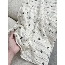 白色レースマーメイドスカート【リボン付き・フラワープリント・ロング丈】（セットアップ対応）