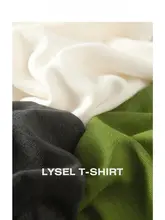 高密度透けない薄手の天絲羊毛ニットTシャツ【短袖・痩せ見え効果】
