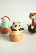 不倒翁デザインの猫の音楽ボックス【ユニークなインテリア装飾用】