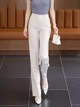 ハイウエストテーパードパンツ【極上の柔らかさ・ストレート・・夏用】（セットアップ対応）