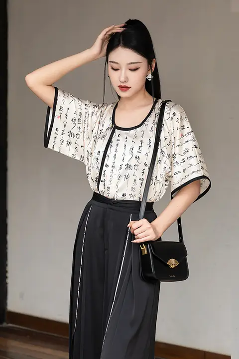 中国風デザインの改良型漢服パンツ【日常使い・新中式】