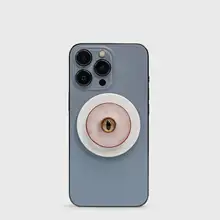 折りたたみ式レザー製スマートフォンスタンド【マグネット吸着・個性的デザイン・牛革】